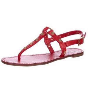 NWOB TORY BURCH Marge Red Leather T Sandal Size 8